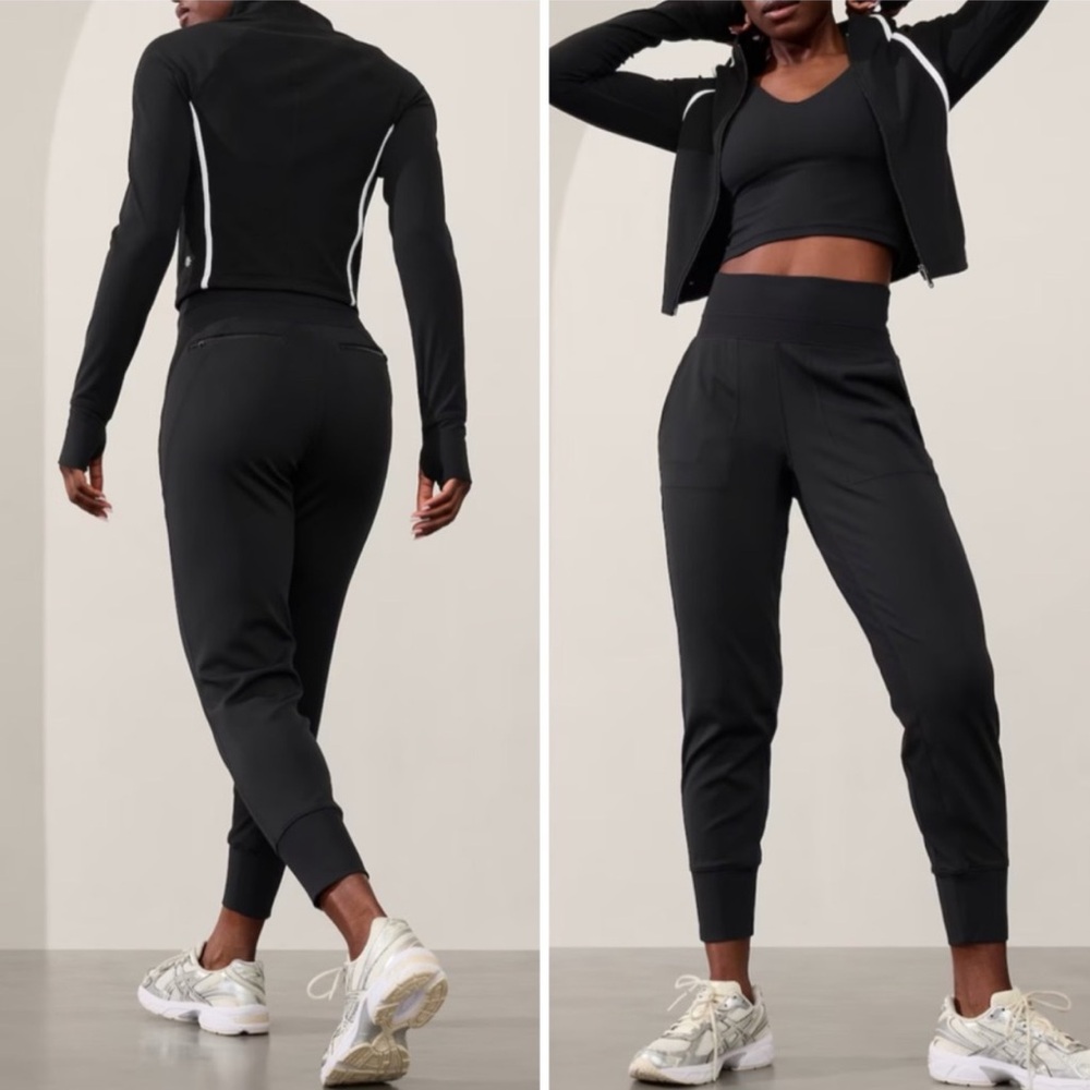 Black Jogger Track Pants with Elastic Waistband